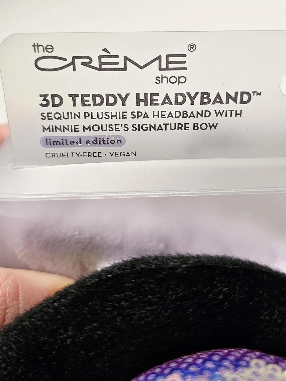 THE CREME SHOP Disney Minnie Mouse Multi-color Sequin Plush Beauty Headband NEW